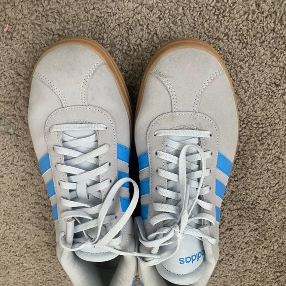 Adidas Light Gray and Sky Blue Sneakers, Sambas lookalike - Picture 5 of 5